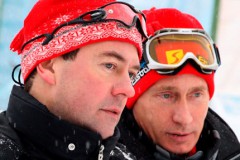 Медведев и Путин отдыхают в Красной Поляне