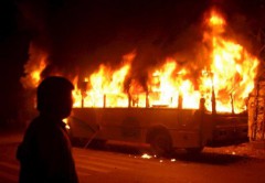 Сегодня ночью в Краснодаре сгорели шесть автобусов, жертв нет