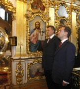 Медведев и Янукович посетили Киево-Печерскую Лавру