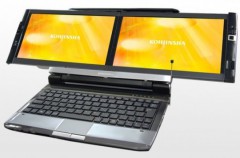 Корпорация Toshiba выпустила первый в мире ноутбук с двумя экранами