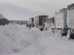 На автодороге М-23 в направлении Волгограда из-за снега и гололеда образовался затор