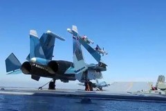 Минобороны РФ опубликовало видео работы авиации крейсера «Адмирал Кузнецов»