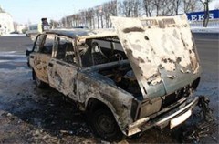 В Ставрополе пьяный угонщик сжег автомобиль, бросив в салоне