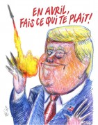 Charlie Hebdo опубликовал карикатуру на Трампа, ударившего по Сирии
