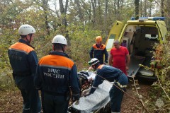 В Сочи спасатели транспортировали травмированную женщину из Бытхинского лесопарка