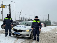 Донские сотрудники Госавтоинспекции помогли беременной выбраться из снежного плена