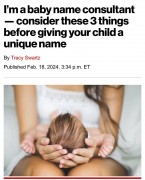 В США всплеск востребованности консультантов по имени будущего ребенка